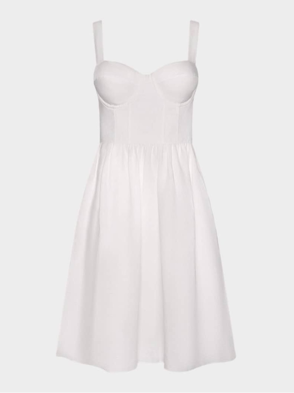 NWT! L'Agence Tiani Bustier Linen-Blend Dress - Picture 3 of 13